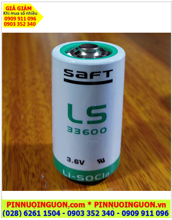 Saft LS33600; Pin nuôi nguồn Saft LS33600 lithium 3.6v D 17000mAh, Xuất xứ Pháp